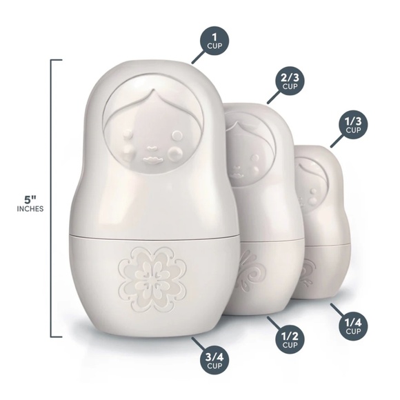 A Set of Six Nesting Measuring Cups – Nesting Dolls Design - Picture 5 of 14